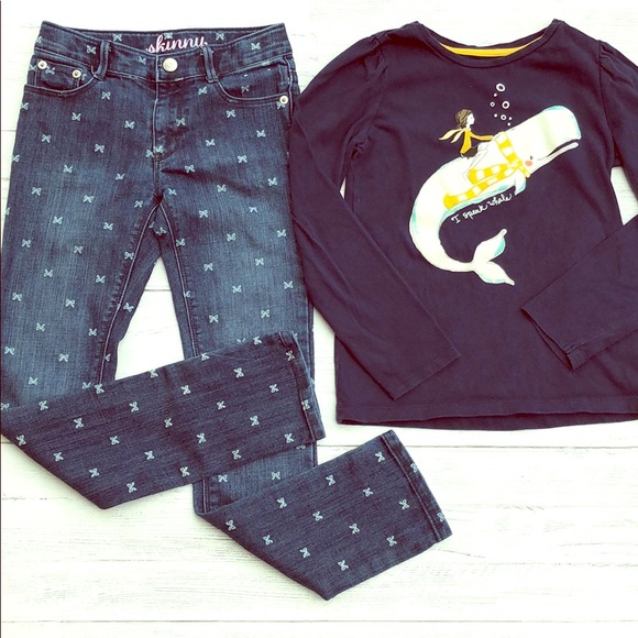 Gymboree Other - 🎉HP🎉 Gymboree Slim Bow Jeans & Whale Shirt